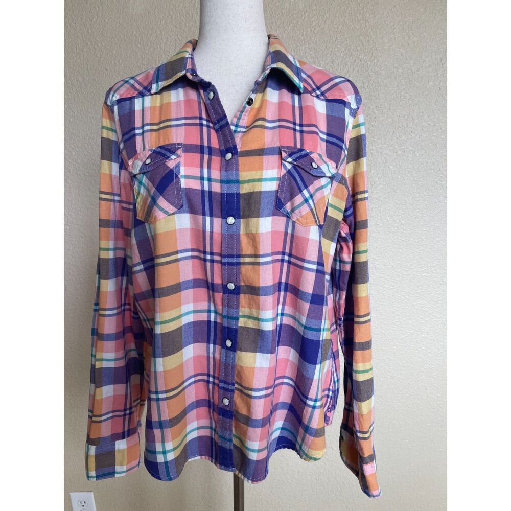 American Eagle Outfitters Pink Plaid Button-Down Shirt